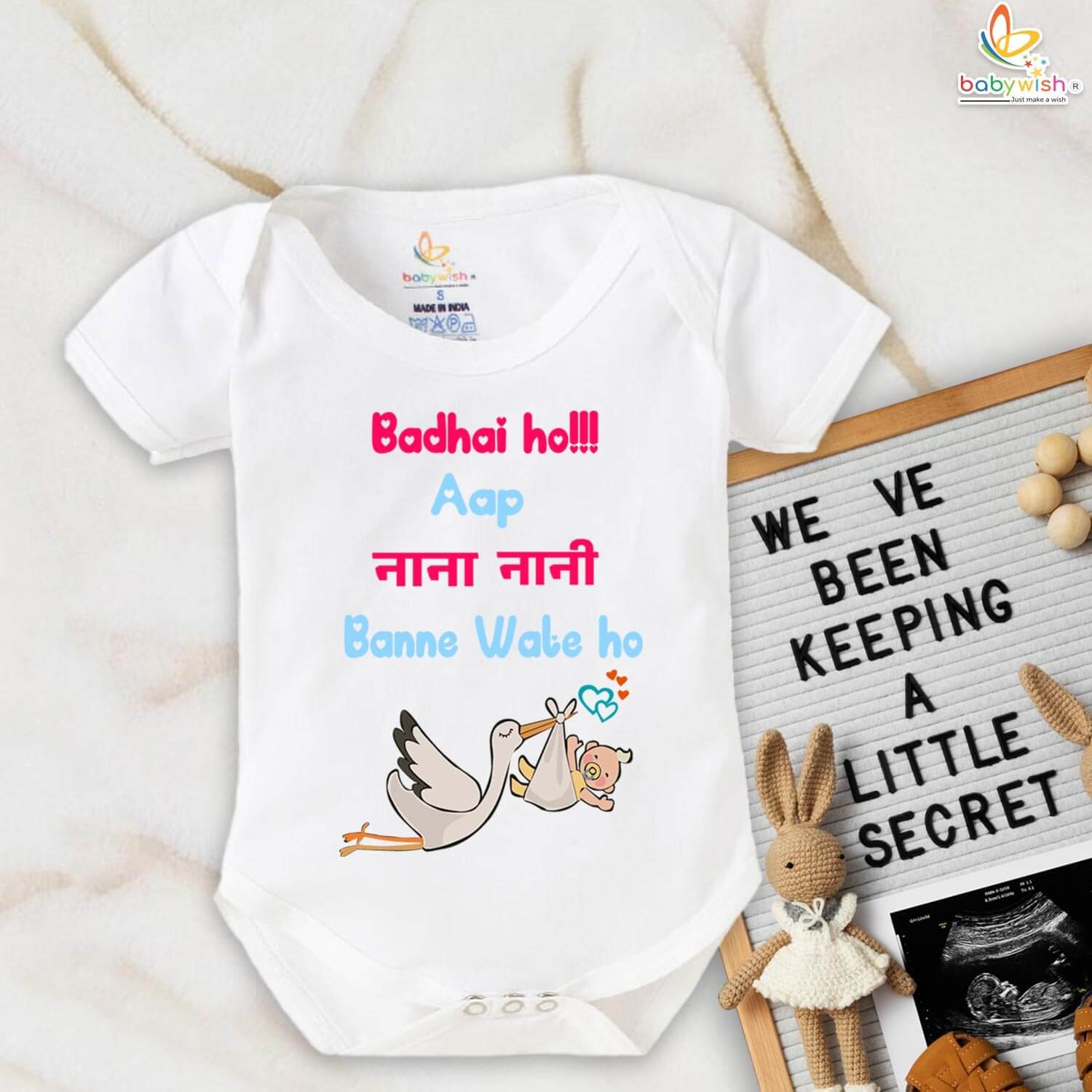 Personalized Pregnancy Announcement Romper – Baby Announcement Gift for Surprise Reveal | Babywish