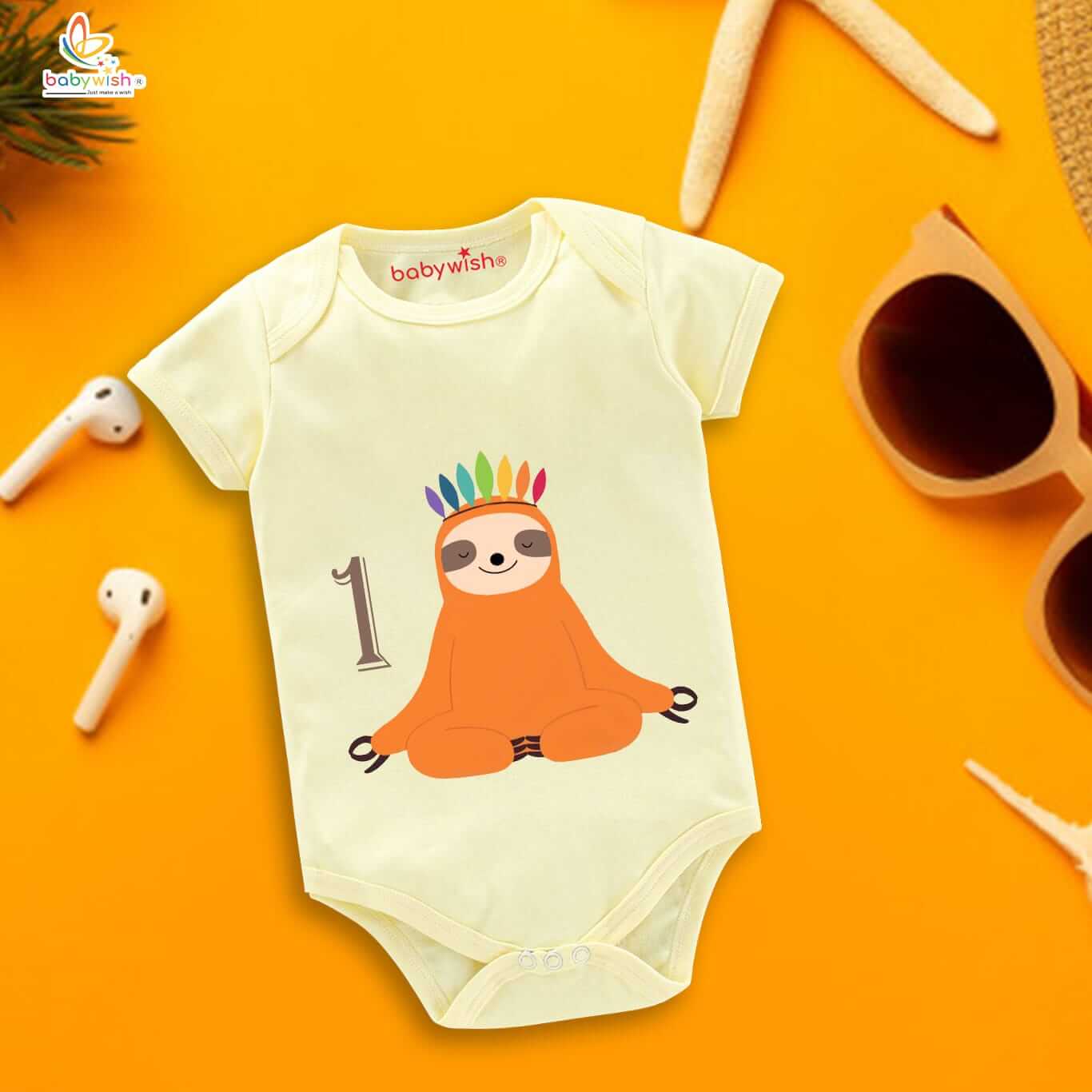 One Month Baby Romper | Newborn Unisex Cotton Onesie | Soft Half Sleeve Round Neck Infant Bodysuit 0-3 Months Daily Wear Outfit for Baby Boys & Girls