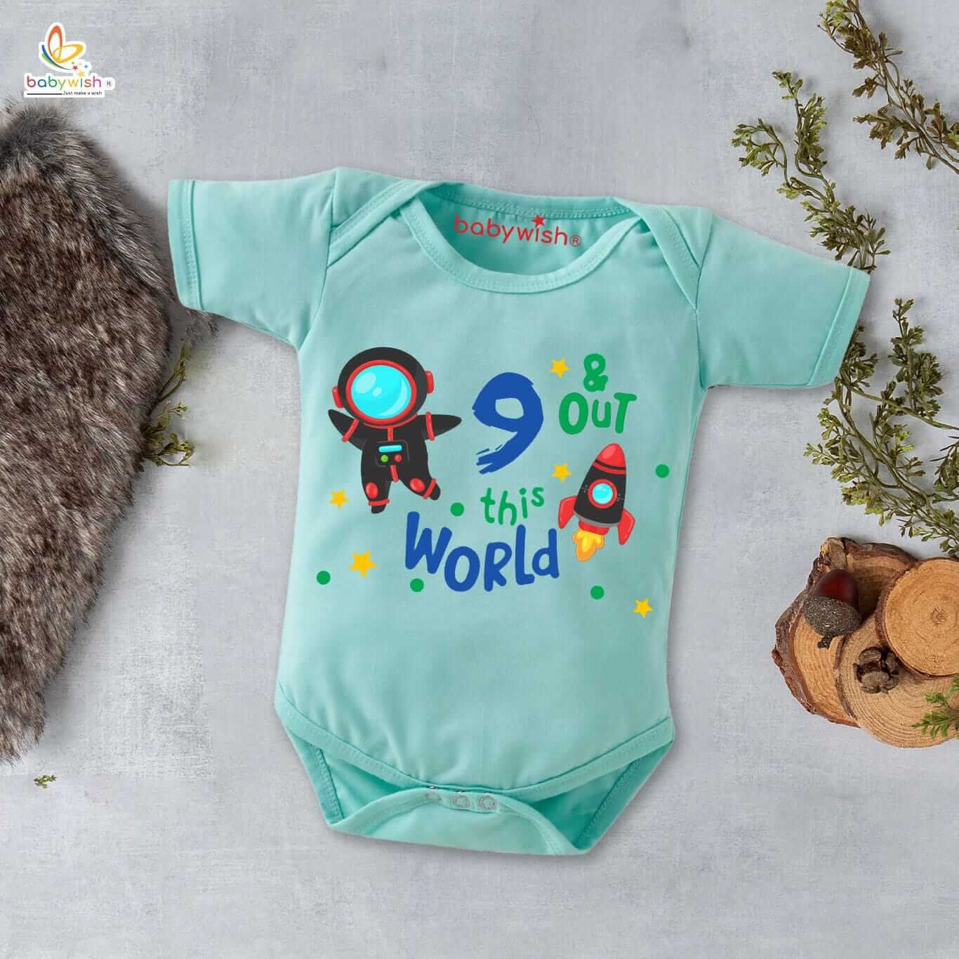 Nine Month Unisex Baby Romper Half Sleeve Round Neck Onesie for Infants – Soft Cotton Comfortable Jumpsuit for Boys and Girls, 6-12 Months Baby Outfit