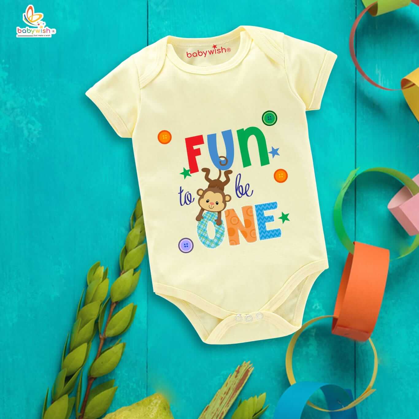 One Month Baby Romper for Newborn | Soft Cotton Half Sleeve Unisex Onesie 0-3 Months | Infant Round Neck Bodysuit for Baby Boys & Girls Daily Wear