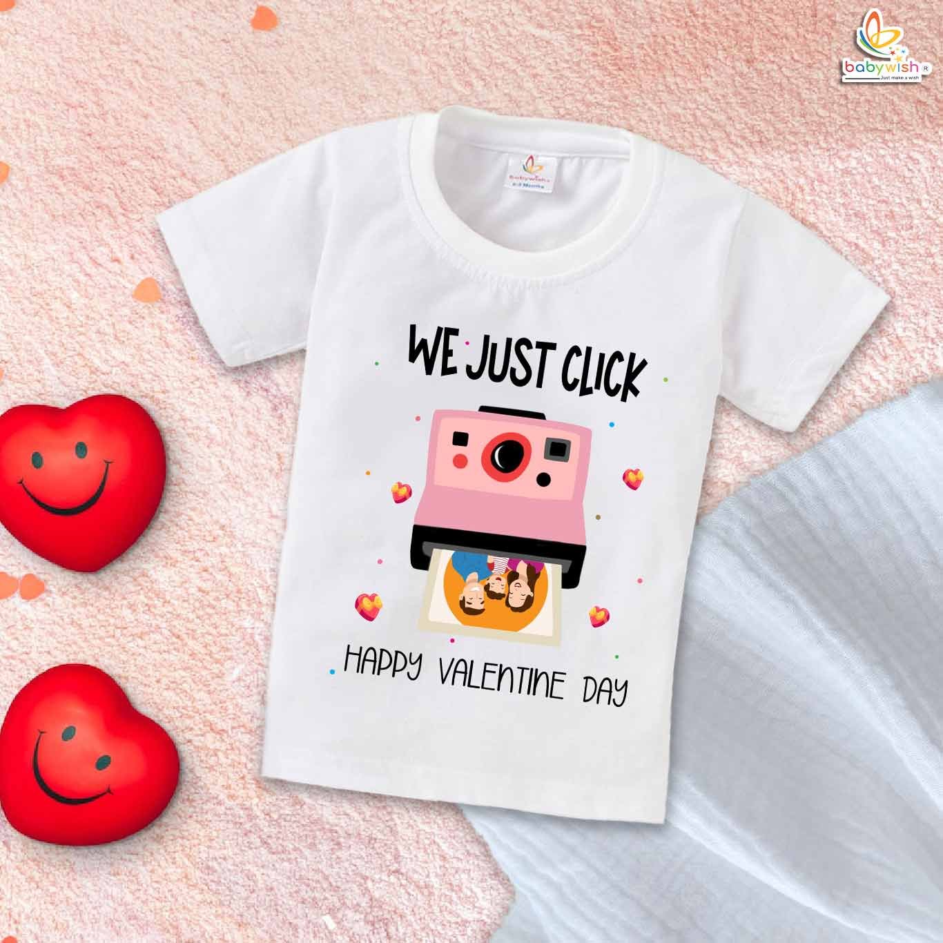 My First Valentine’s Day T-Shirt | "We Just Click" Cute Camera-Themed Baby & Toddler Tee – Babywish