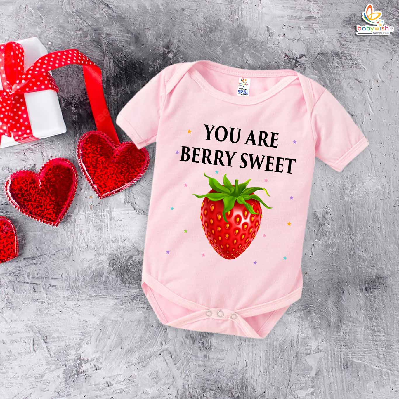 Berry Sweet Baby Romper – Cute Strawberry Print Cotton Onesie for Newborn Baby Girl & Boy | Half Sleeve Infant Bodysuit - Image 3