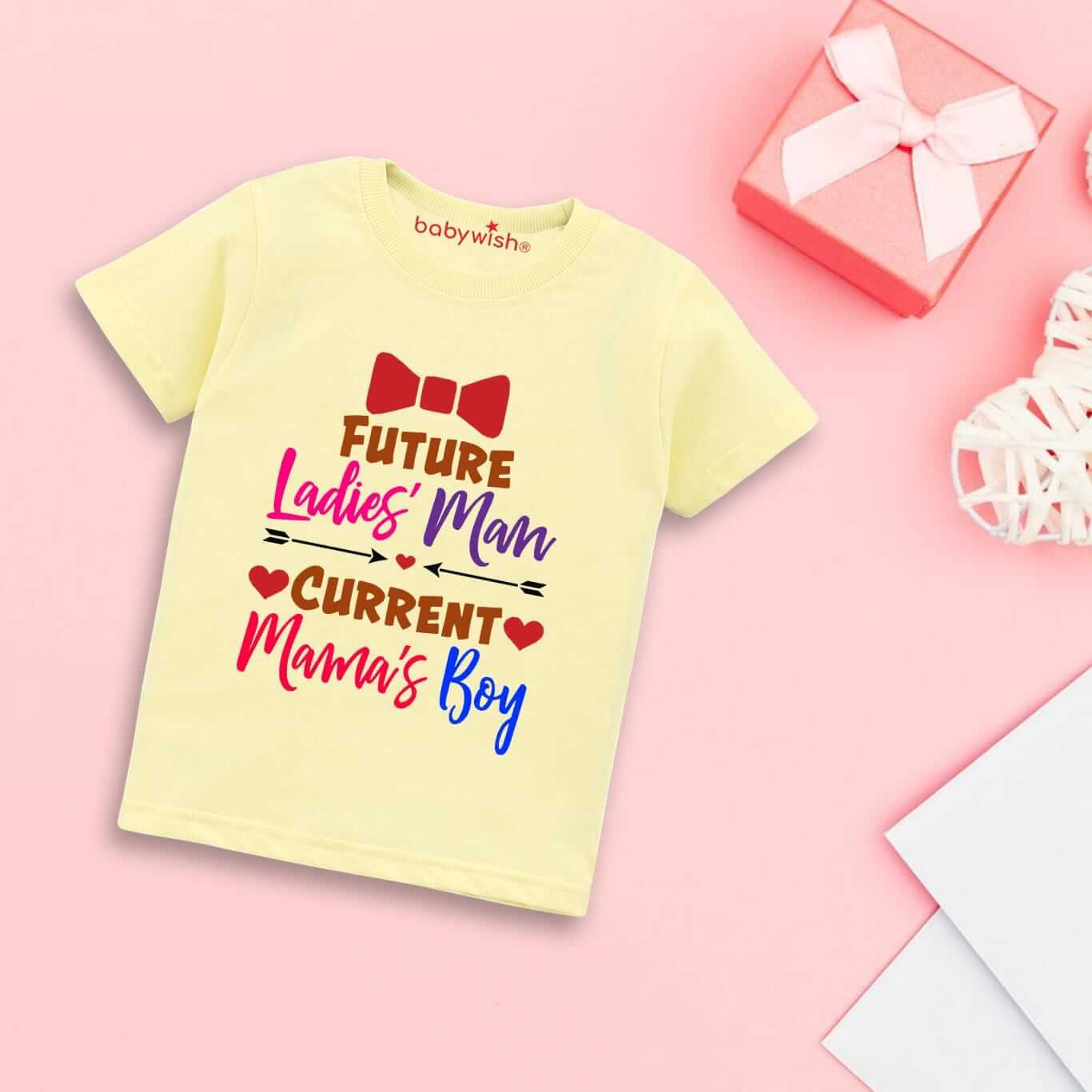 Valentine’s Day T-shirt for Kids | Unisex Valentine Topwear Outfit | Printed Half Sleeve T-shirt Dress for Boys & Girls “Future Ladies Man” | Cute Gift for Kids