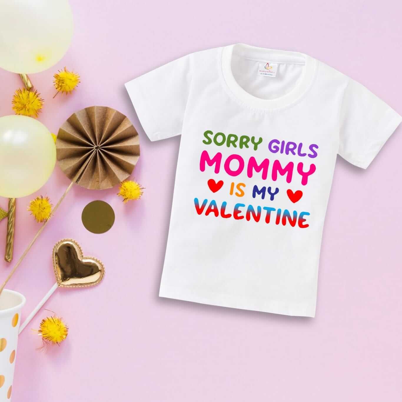 Valentine’s Day T-shirt for Kids | Unisex Valentine Topwear Outfit | Printed Half Sleeve T-shirt Dress for Boys & Girls “Mom is Best Valentine” | Cute Toddler Gift