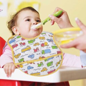 Bibs for Baby – 3-Layer Waterproof Baby Bib with Food Catcher Pocket, Soft and Durable Unisex Bibs for Infants and Toddlers Perfect for Mealtime