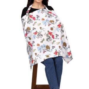 Nursing covers for Mother Breathable feeding cover for Breastfeeding 360° Coverage Protection Cover - White Floral