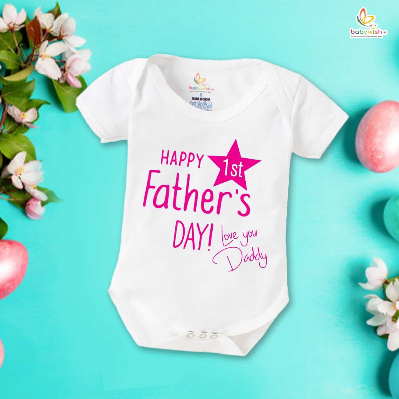 Father’s Day Special Baby T-Shirt & Romper Combo Set | Happy 1st Father’s Day Love You Daddy Outfit | Baby Boy & Girl Father’s Day Clothes | Babywish - Image 3