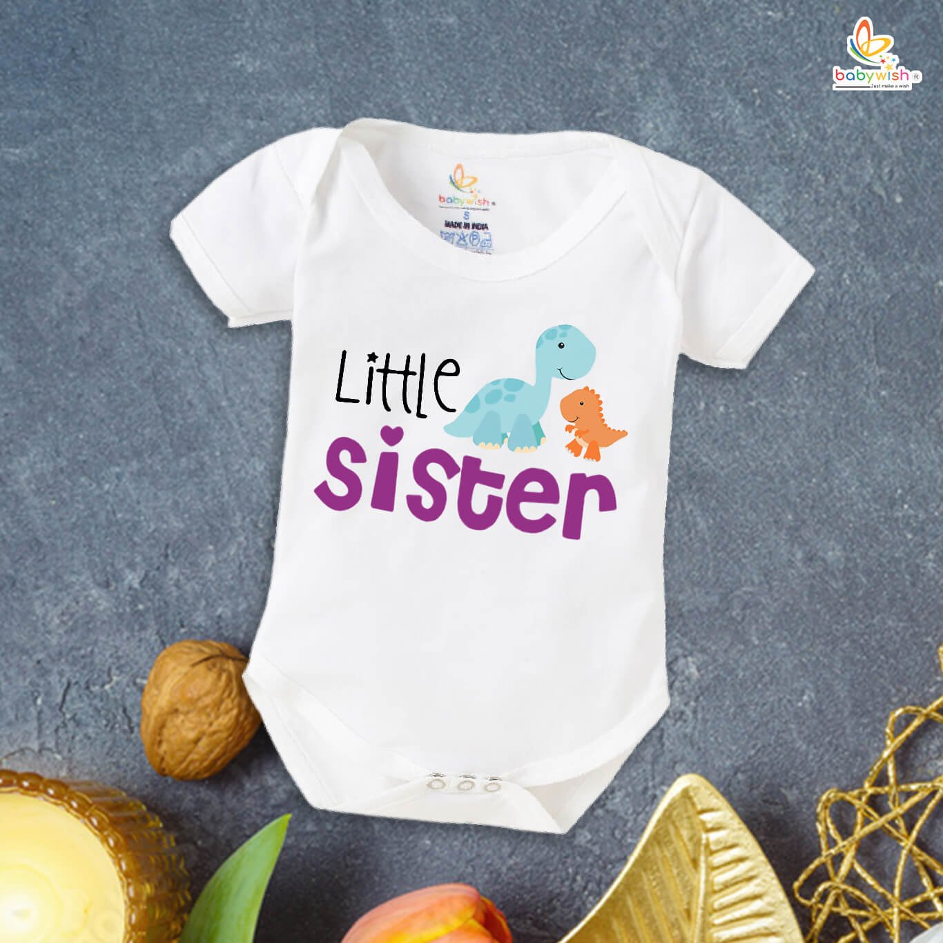 White Rakshabandhan Romper for Baby | Matching Brother Sister Dress | Rakhi Gift Outfit for Siblings – Babywish