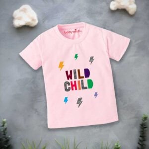 Kids summer printed t-shirt in soft cotton fabric, comfortable and breathable casual wear for babies and kids
