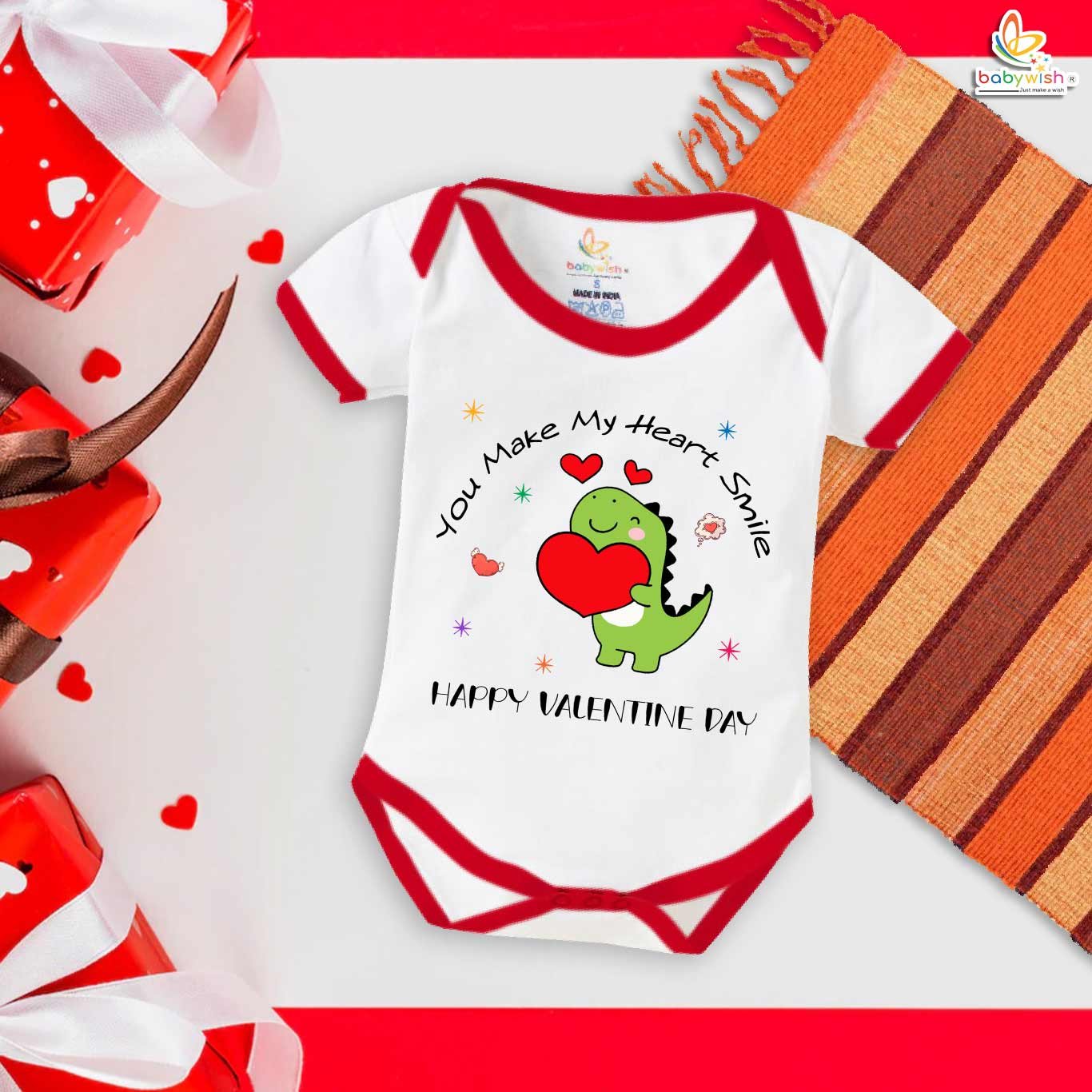 My First Valentine’s Day Romper | "You Make My Heart Smile" Baby Bodysuit – Babywish