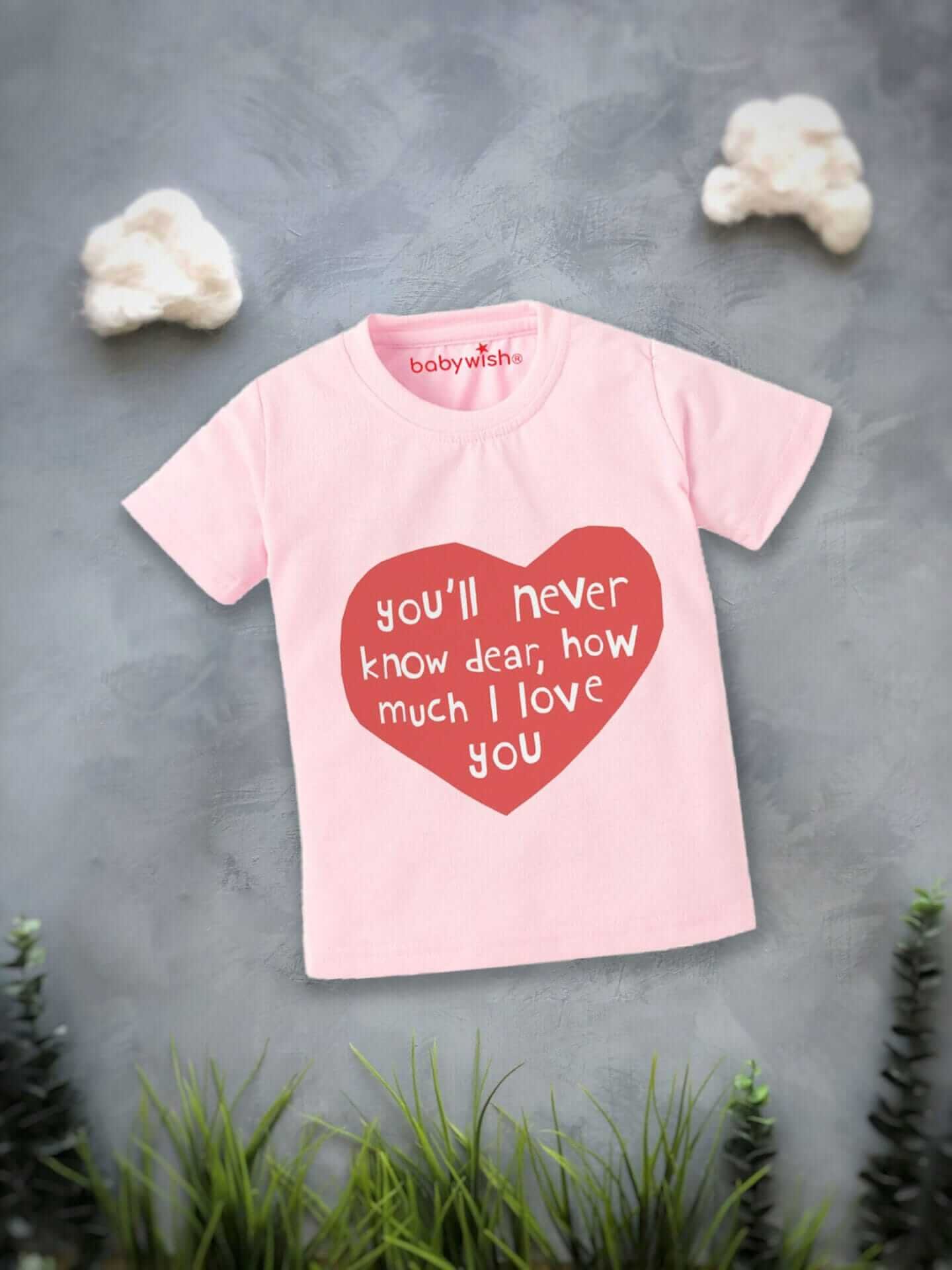 Printable Family T-shirt for Kids Clothes Unisex Newborn Topwear Outfit Cotton Tshirt Half Sleeve Round Neck Dress for Boy n Girl "You Never Know"