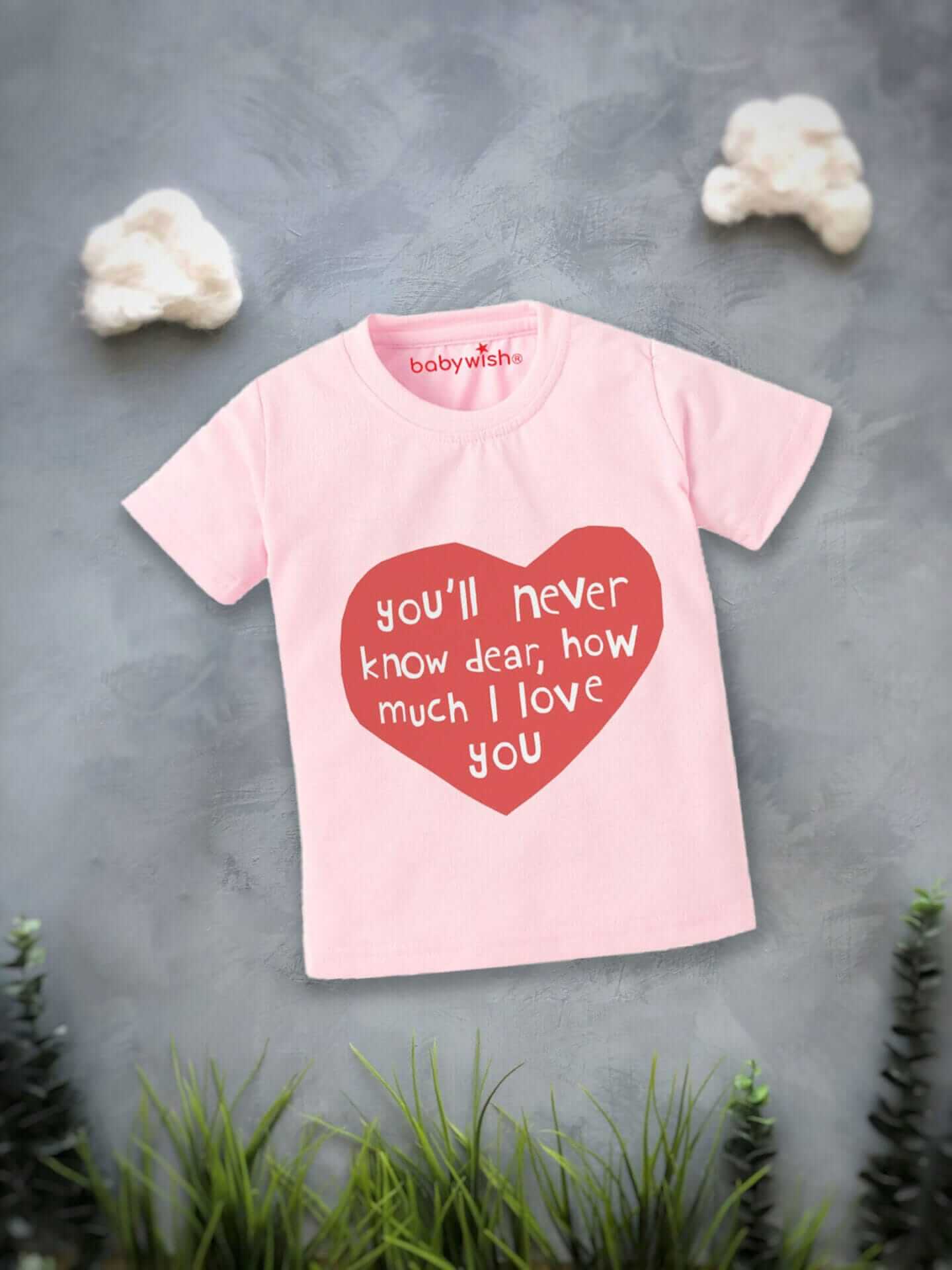 Summer T Shirt For Kids | Cute Heart Print Cotton Kids T Shirt | Girls Casual Summer Tee | Soft Breathable Half Sleeve Top for Kids | Babywish