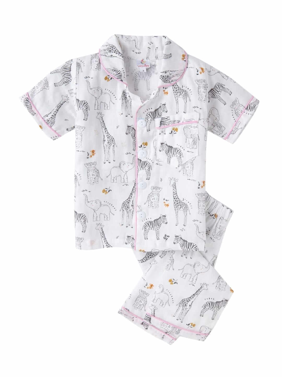 Kids Sleepsuit for Baby Boys and Girls Long Sleeve Topwear and Pajamas Set Baby Clothing Sleepwear Set Color Zoo Theme Perfect for Newborns and Toddlers